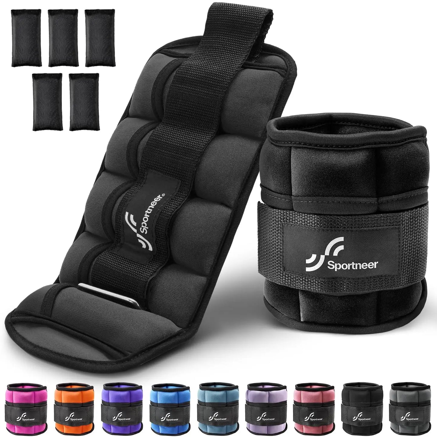 Adjustable Ankle Weights for Women and Men.