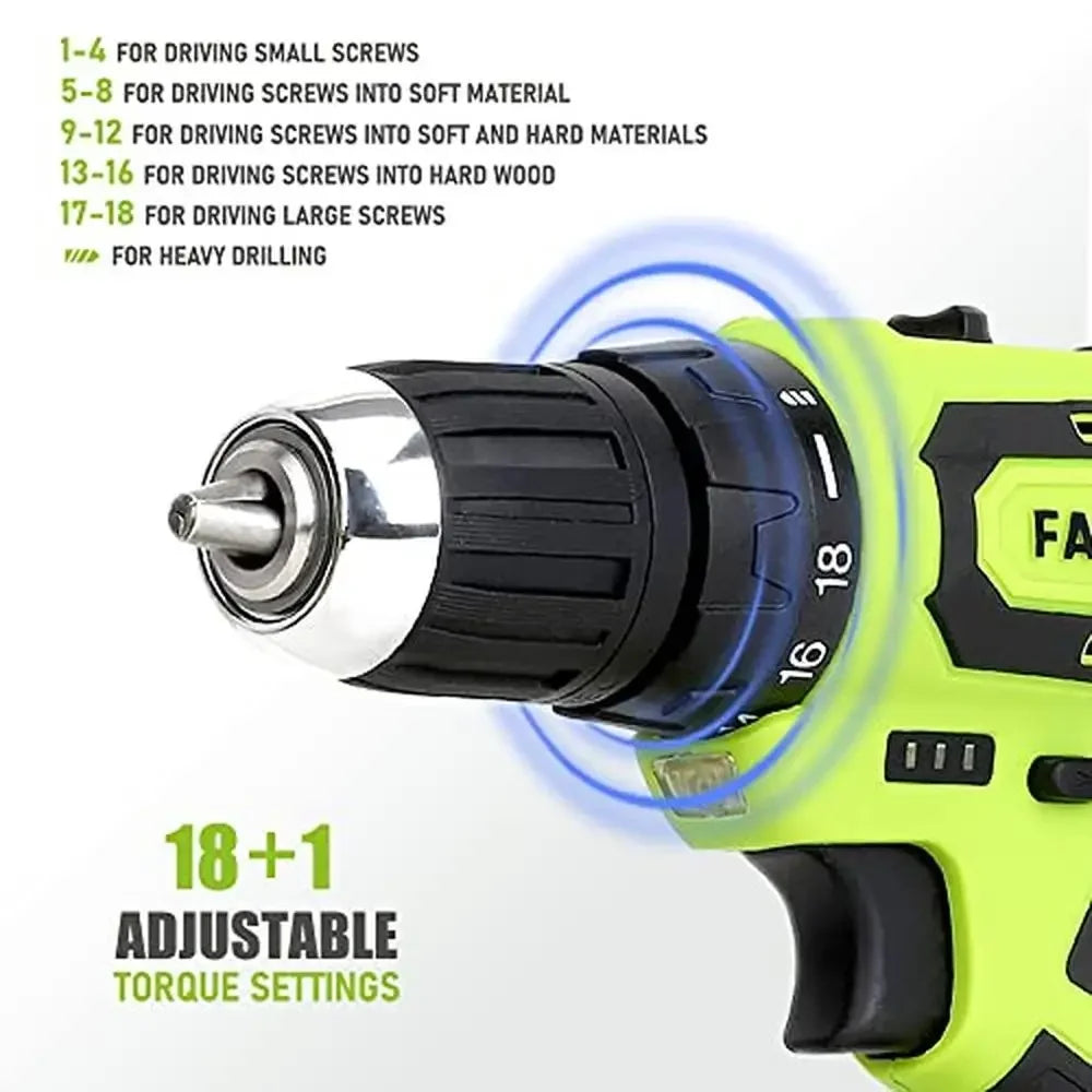 Cordless 20V Lithium-ion Drill Set