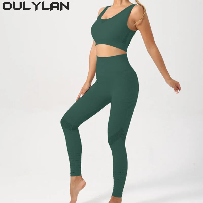 Women's 2PCS Nylon Tracksuit Yoga Set.