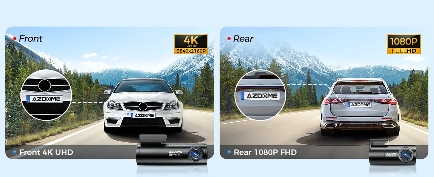 4K Dash Cam Front and Rear