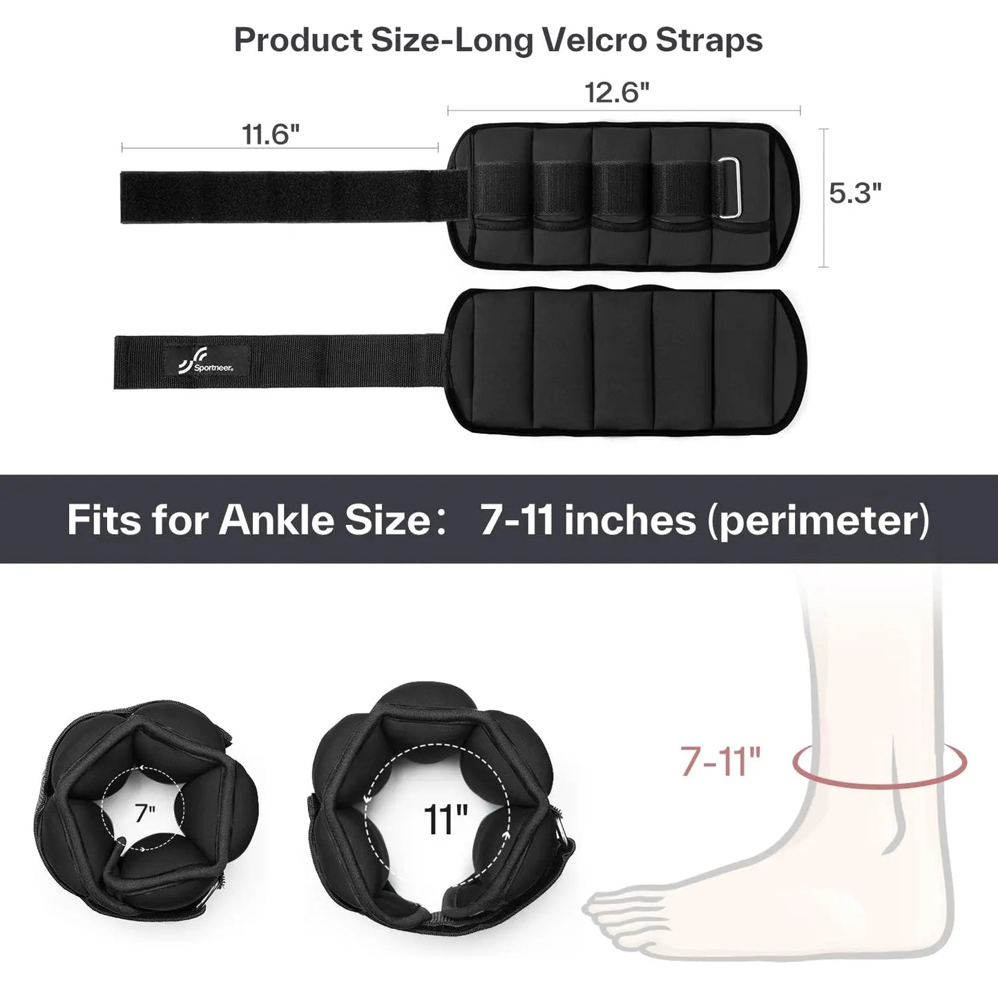 Adjustable Ankle Weights for Women and Men.