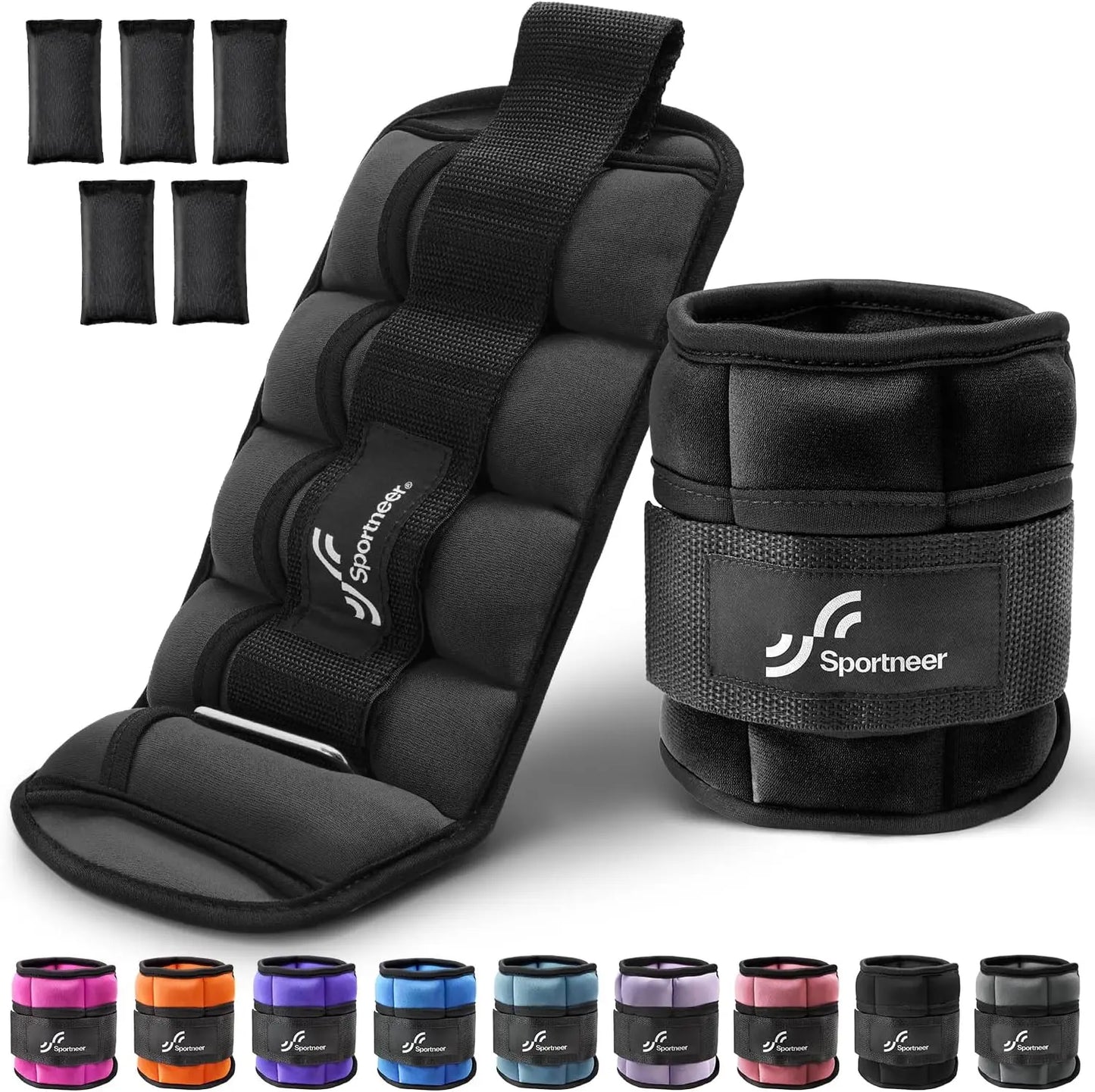 Adjustable Ankle Weights for Women and Men.