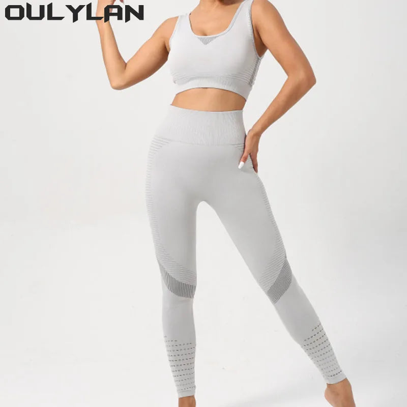 Women's 2PCS Nylon Tracksuit Yoga Set.