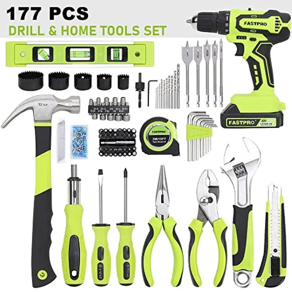 Cordless 20V Lithium-ion Drill Set