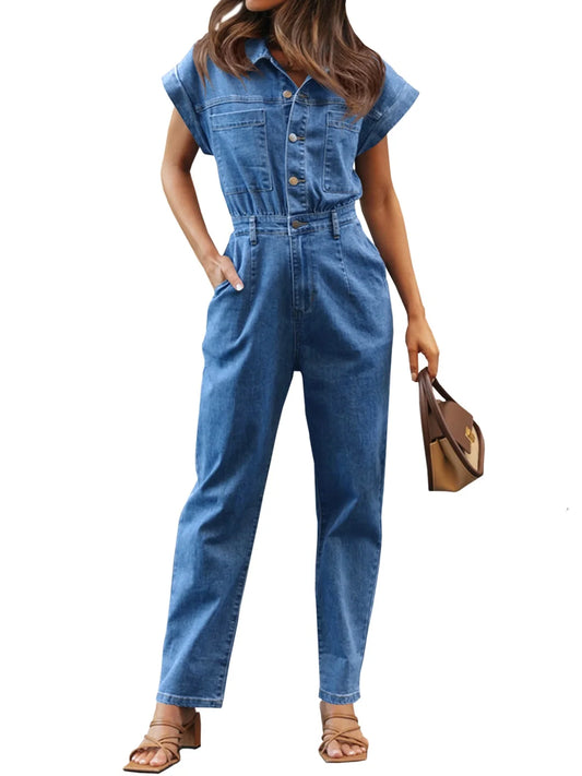 Women Denim Jumpsuits With Pocket