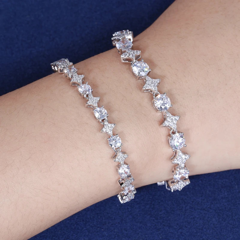 Women/Men Moissanite Heart Bracelet.