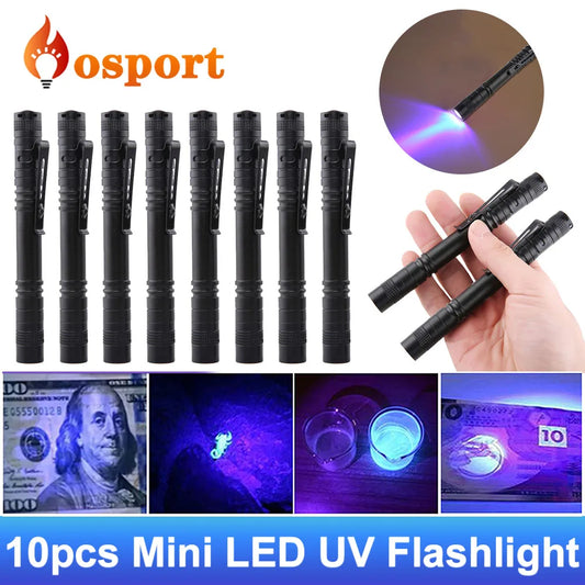 10pcs Mini LED UV Flashlight