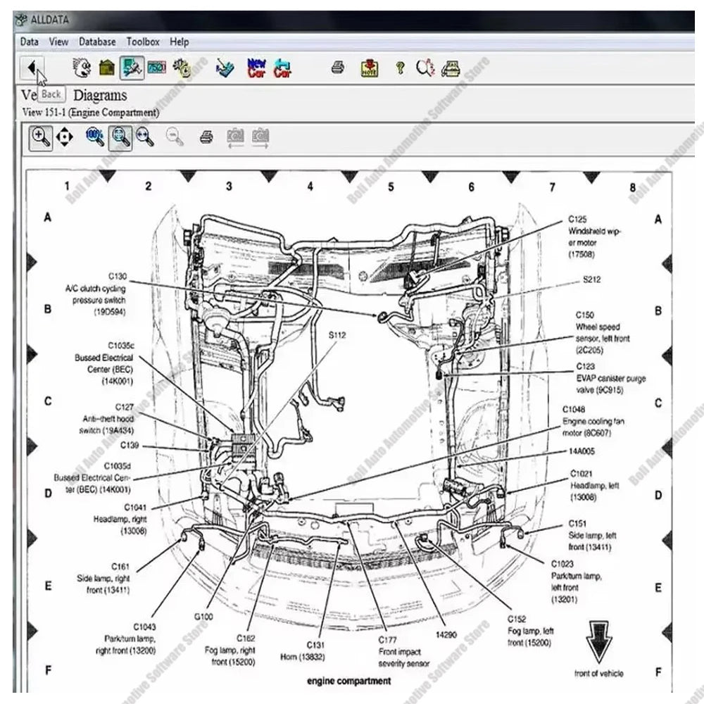 Automotive Diagnostic Software with wiring diagrams.