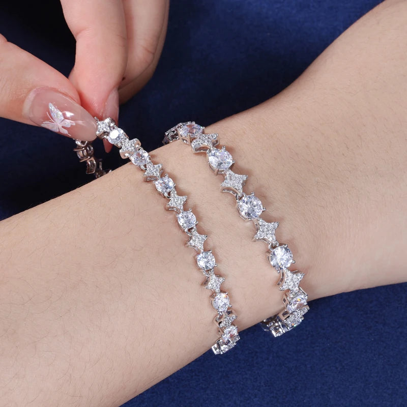 Women/Men Moissanite Heart Bracelet.