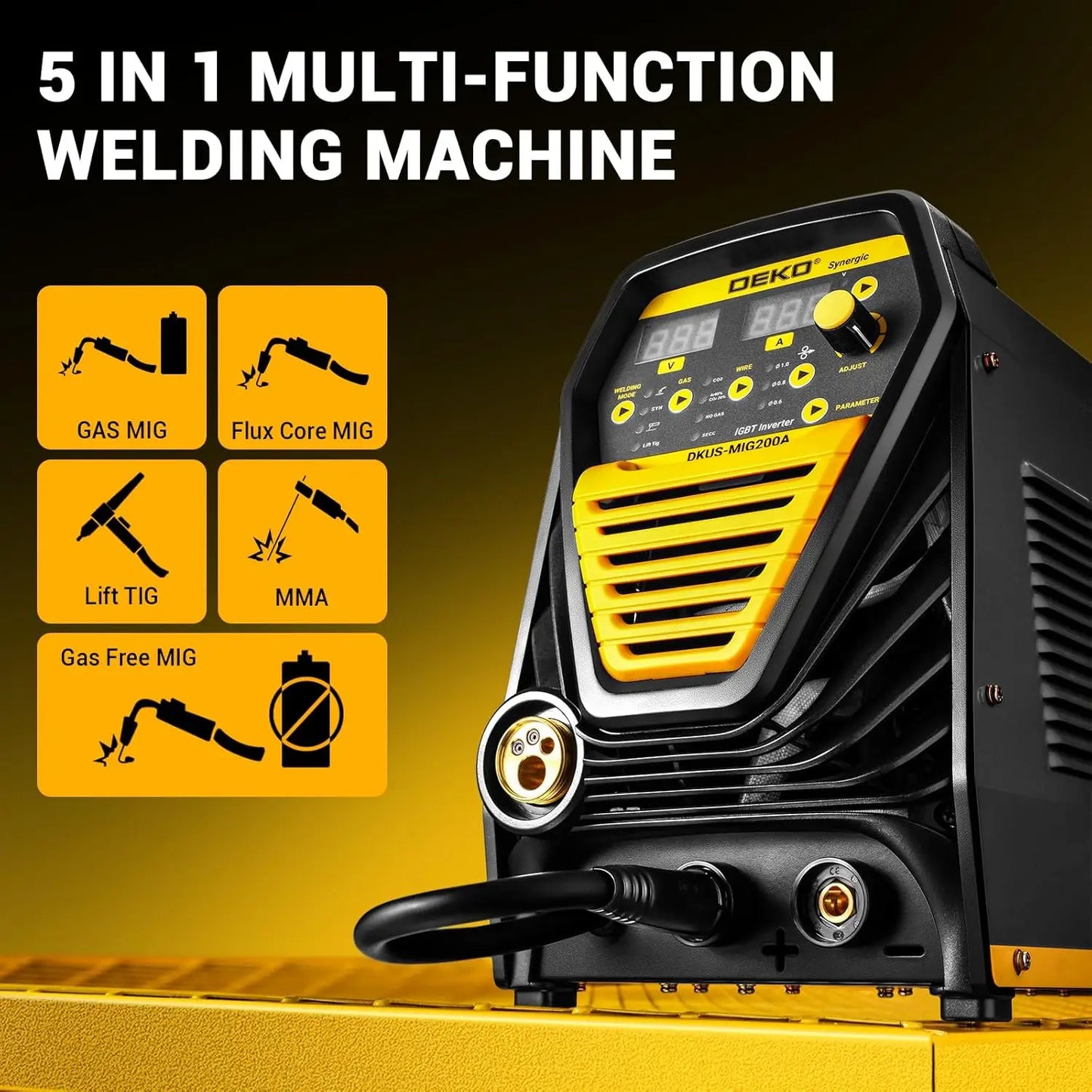 DEKO Digital 200A MIG/MMA110V/220V Welder.