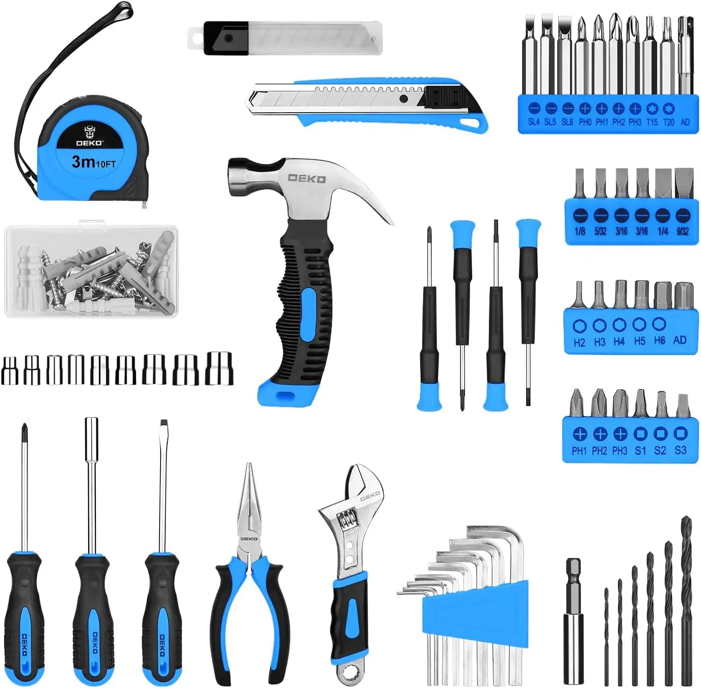 8V Tool Set with Cordless Drill/126 Pieces.